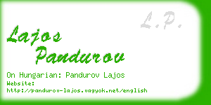 lajos pandurov business card